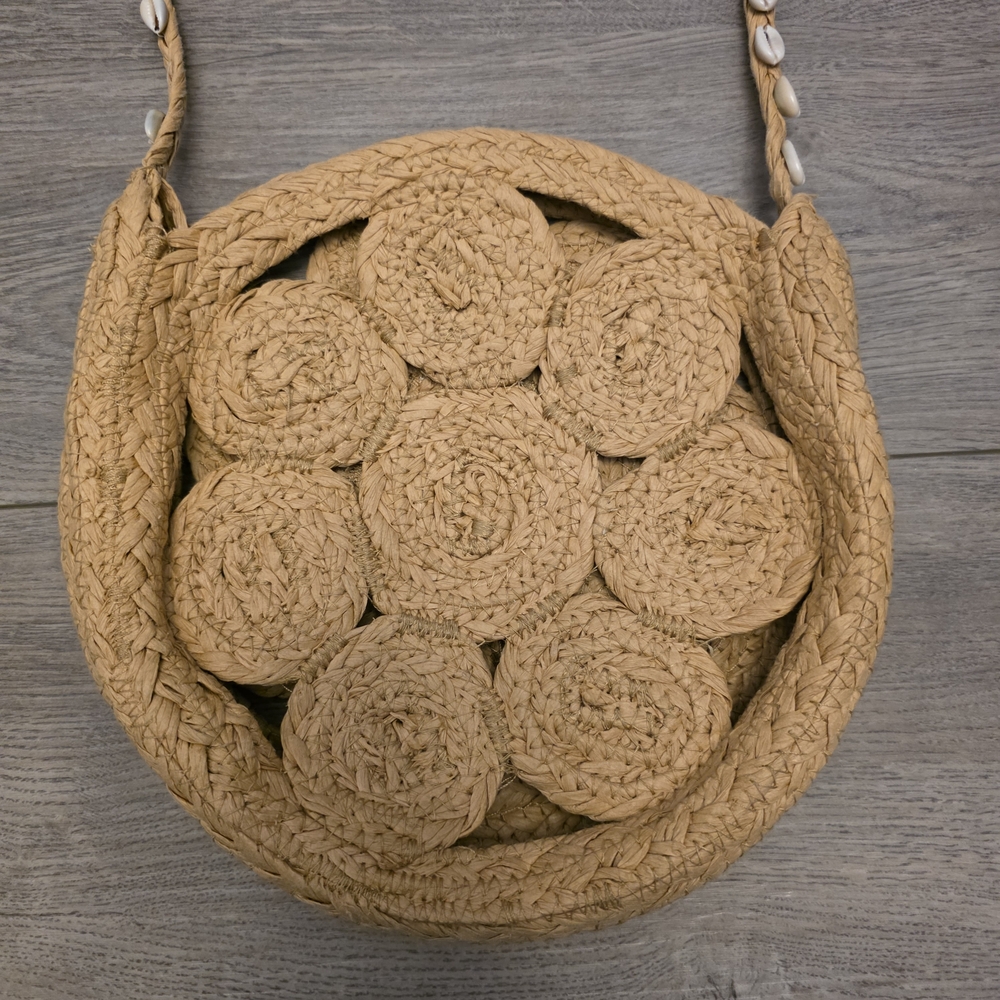 Purse Puka Shell Woven Straw Cross Bag Crossbody - Picture 7 of 9